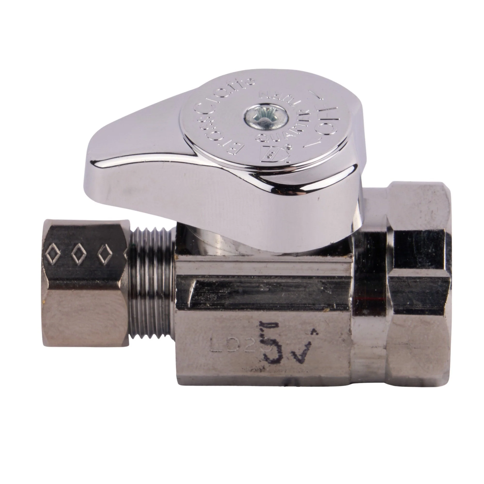 1/2" Fip X 3/8" Od Compression 1/4 Turn Straight Stop - Image 2