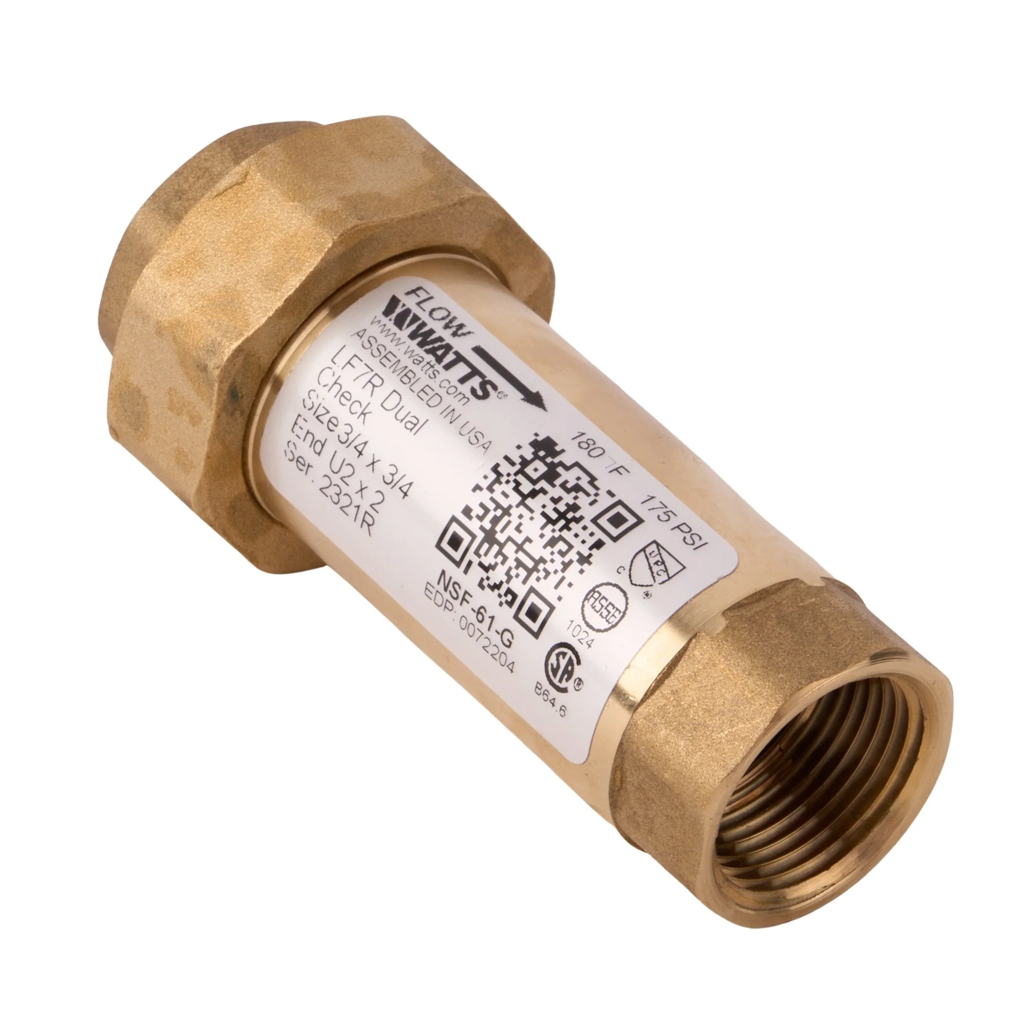 7U2-2 Watts 3/4" Dual Check Backflow Preventer - Image 3