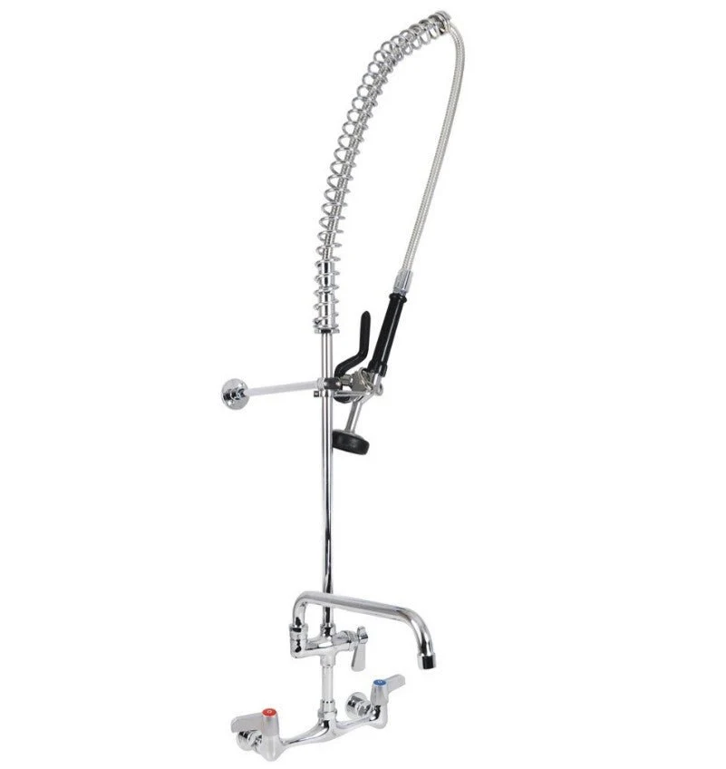 BK 8" O.C. WORKFORCE SPLASH MOUNT PRERINSE W/ ADD-A-FAUCET