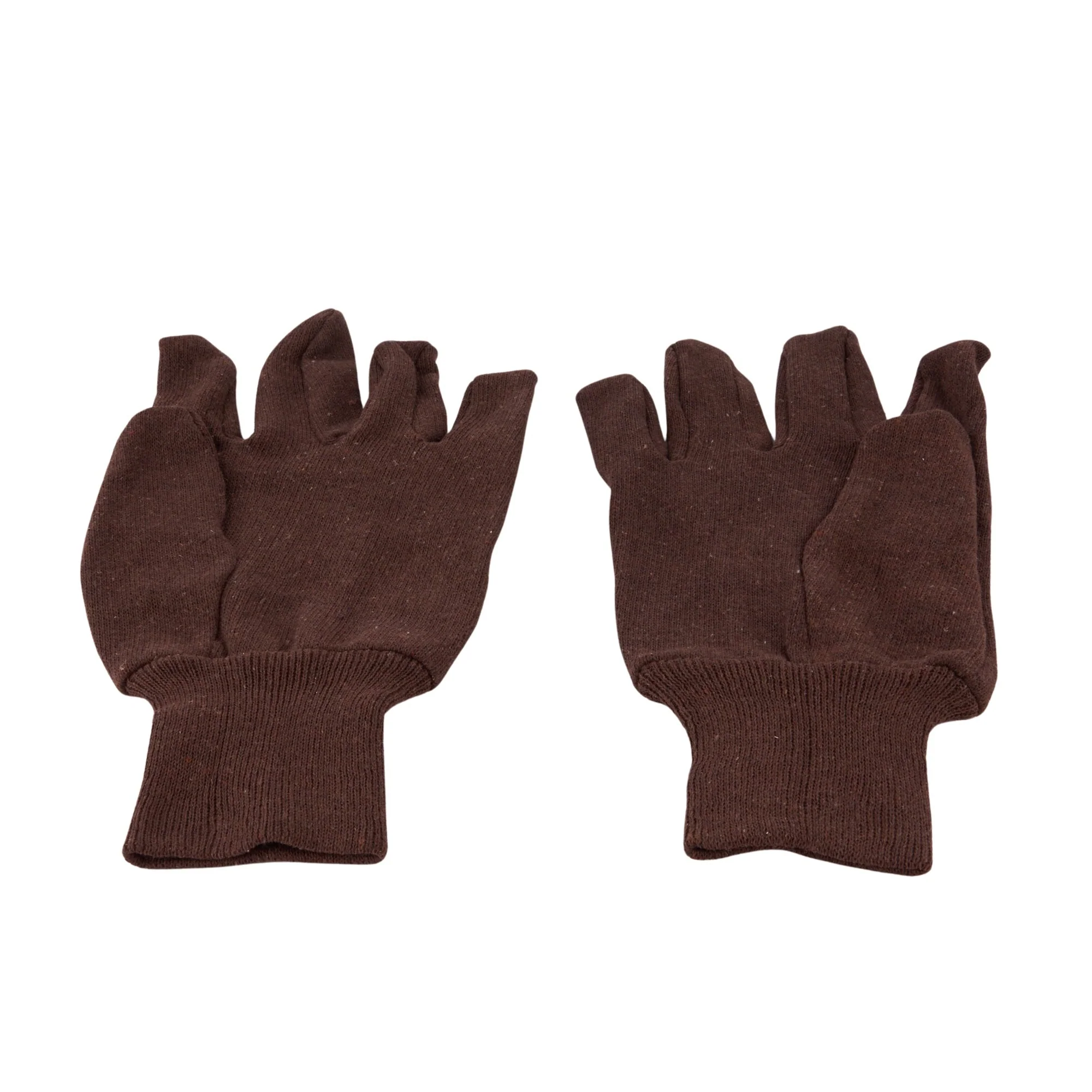 Brown Cotton Jersey Gloves (N) - Image 2
