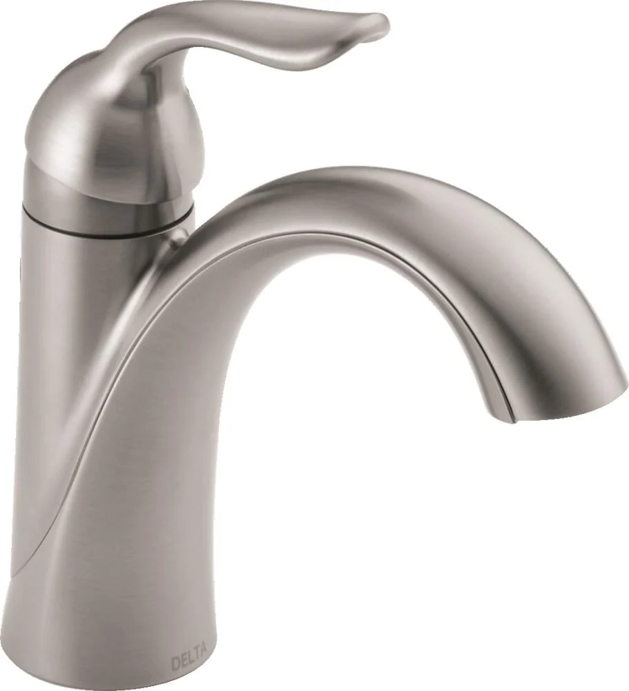 Delta Lahara Single Hole Bathroom Faucet with Optional Base Plate - Limited Lifetime Warranty