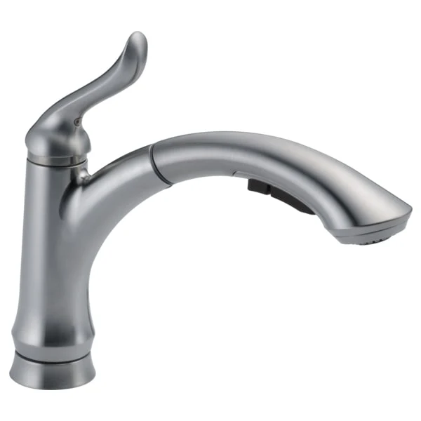 Delta Linden Pull-Out Kitchen Faucet with Temporary Flow Increase & Optional Base Plate