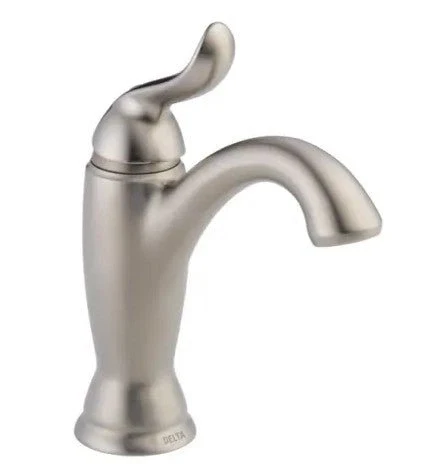 Delta Linden Single Hole Bathroom Faucet with Pop-Up Drain Assembly and Optional Base Plate - Limited Lifetime Warranty
