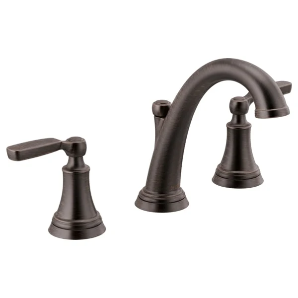 Delta Woodhurst 1.2 GPM Widespread Bathroom Faucet with Pop-Up Drain Assembly - Image 2
