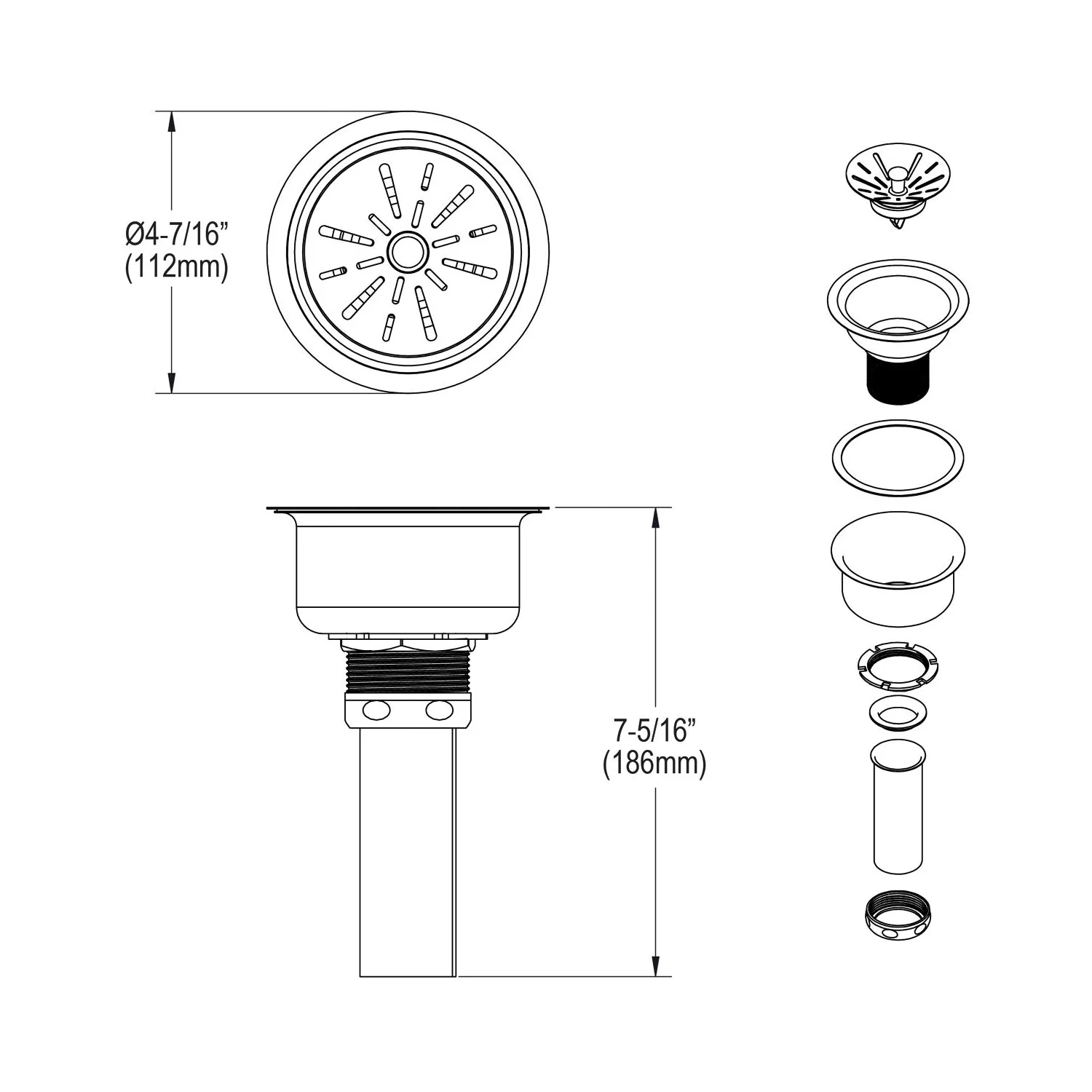 Elkay 3-1/2 Basket Strainer