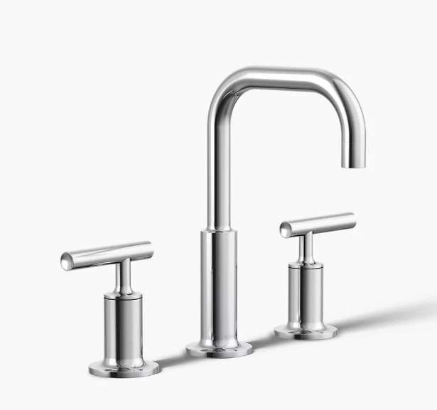 Kohler Purist 1.2 GPM Widespread Bathroom Faucet with Pop-Up Drain Assembly - Image 3