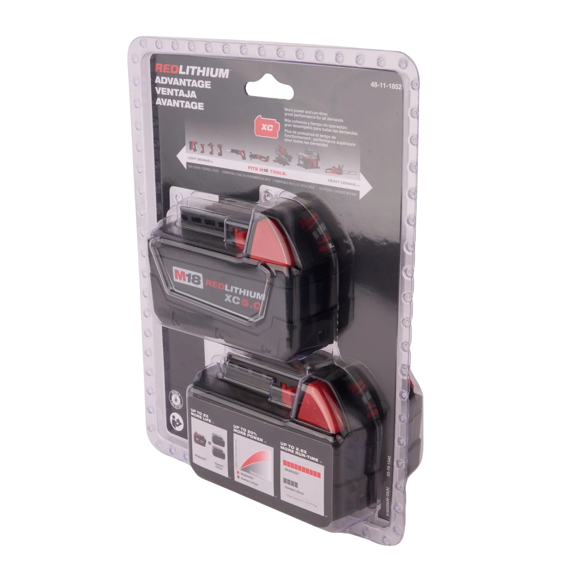 M18 Redlithium XC 5.0 Extended Capacity Battery Pack (Two Pack) - Image 3