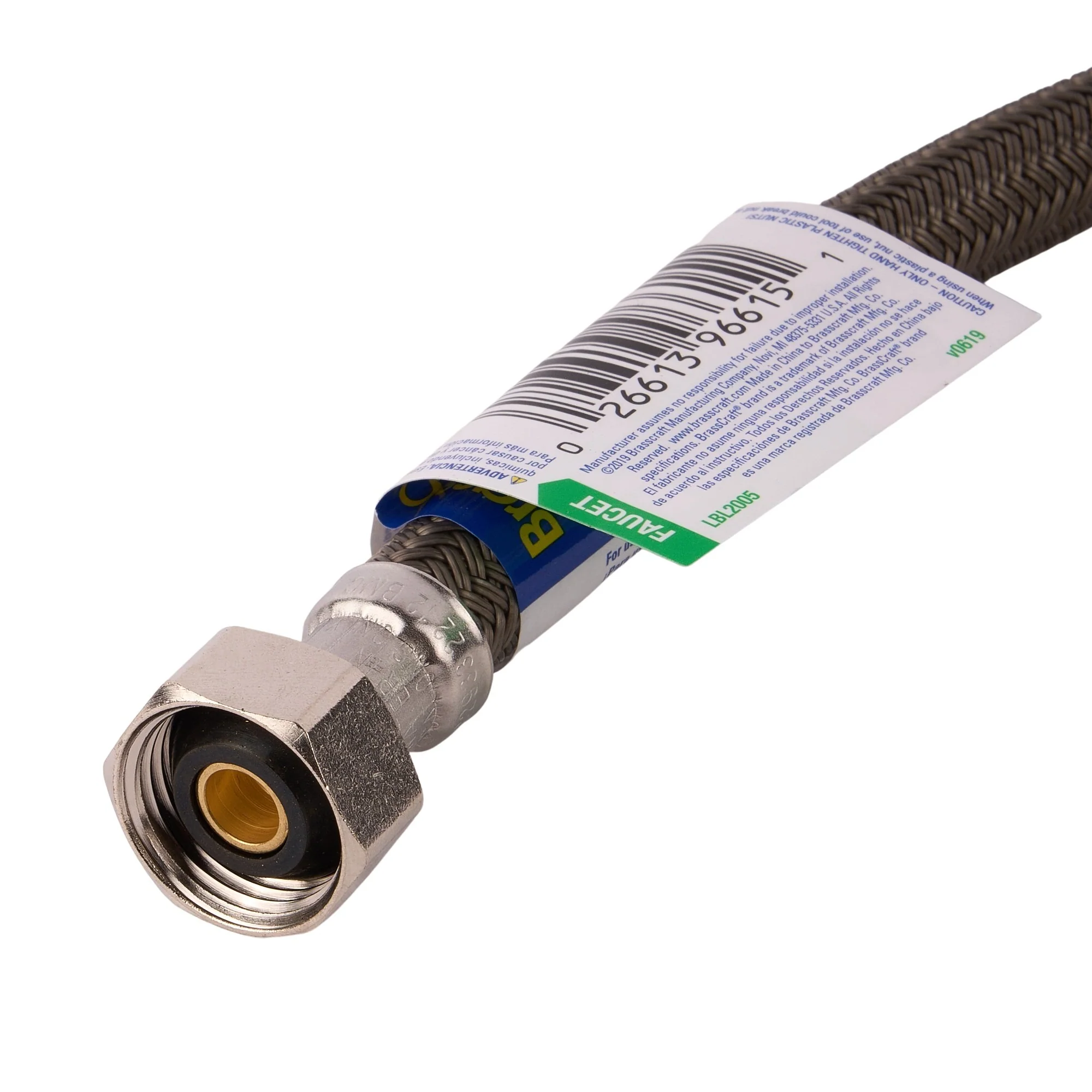 PRO1F16 16" Braided Stainless Steel Hose Faucet Connector (3/8" Compression x 1/2" FIP) - Image 3