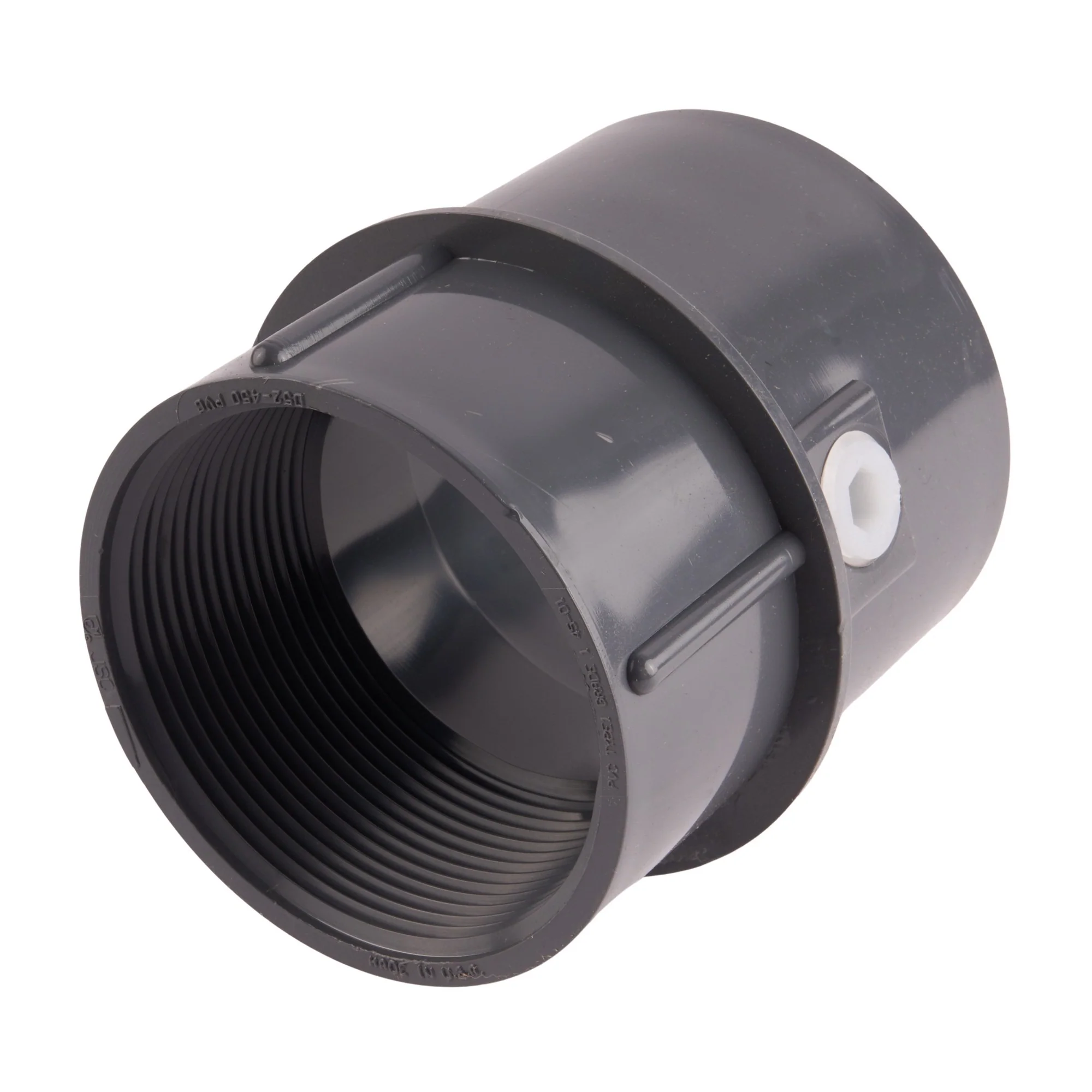 PVC Pipe Fit Drain Base with Primer Tap, for 3-1/2" Spud