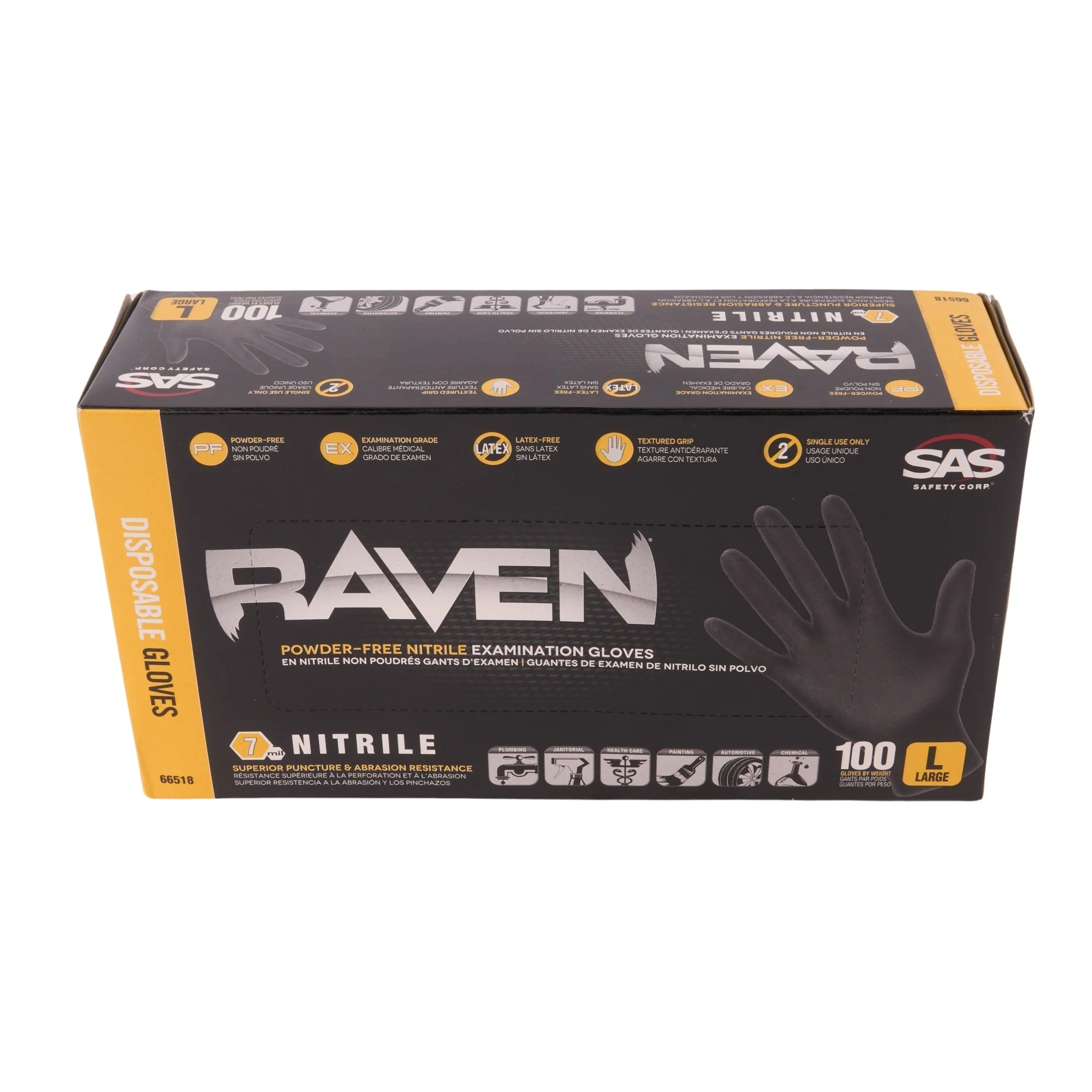 Raven Powder Free Black Nitrile-Large