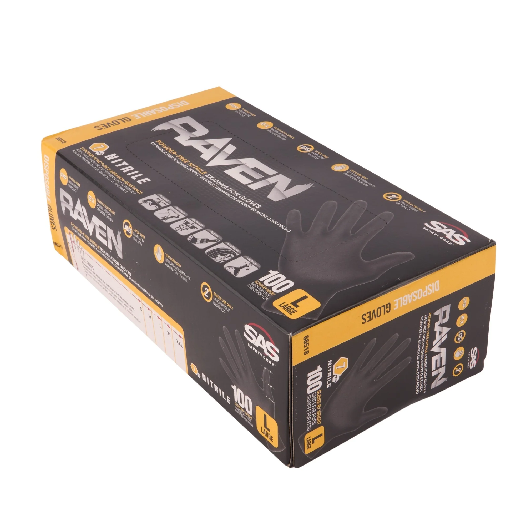 Raven Powder Free Black Nitrile-Large - Image 3