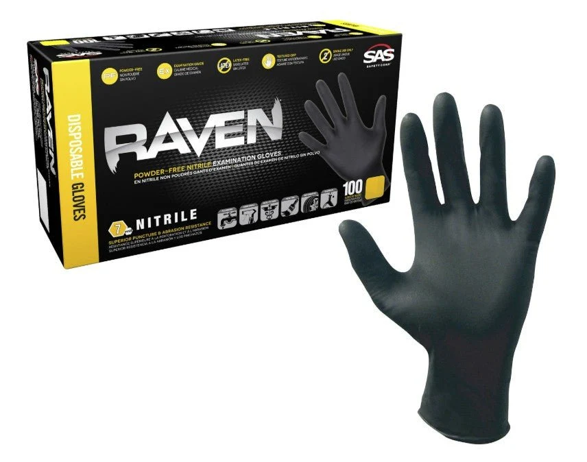 Raven Powder Free Nitrile Gloves Medium