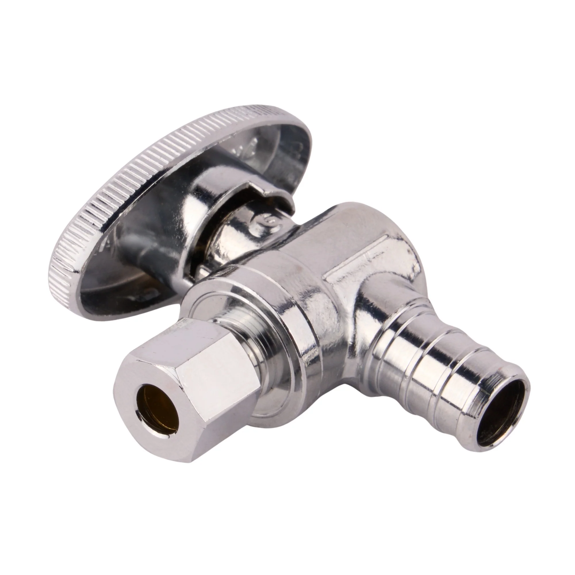 SharkBite PEX Crimp Brass Angle Stop Valve PEX Barb x Compression (Lead Free) - Image 3