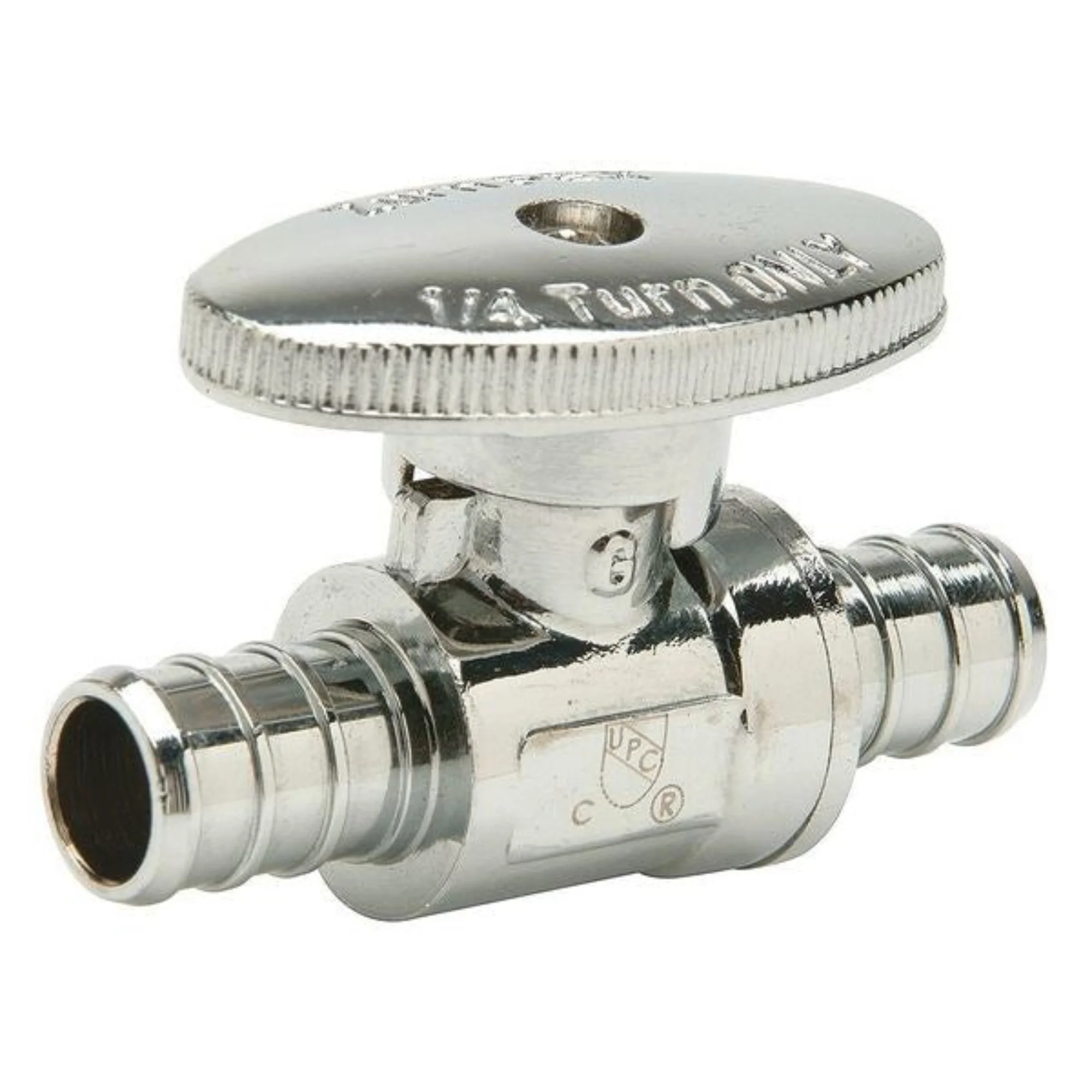 Zurn PEX Crimp Chrome-Plated Brass Straight Stop (Lead Free)